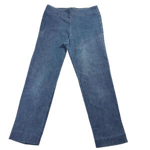 Krazy Larry Pants Womens 10 Pull On Stretch Denim Blue Straight Leg Casual Slim